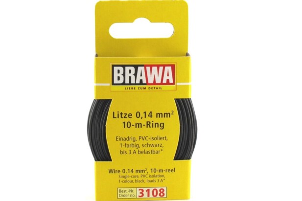 Brawa Cable 0,14mm Negro (10 metros)