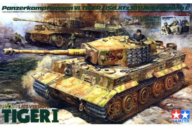 Tamiya 1:35 25401 German Tiger I Late Version - w/Ace Commander & Crew