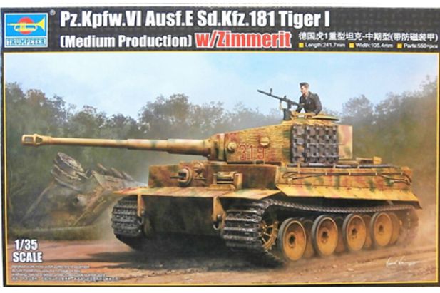 Trumpeter 1:35 9539 Pz.Kpfw.VI Ausf.E Sd.Kfz.181 Tiger I (Mid) con Zimmerit
