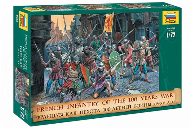 Zvezda 1:72 8053 French Infantry of the 100 Years War XIV - XV A.D. - 43 Figuras